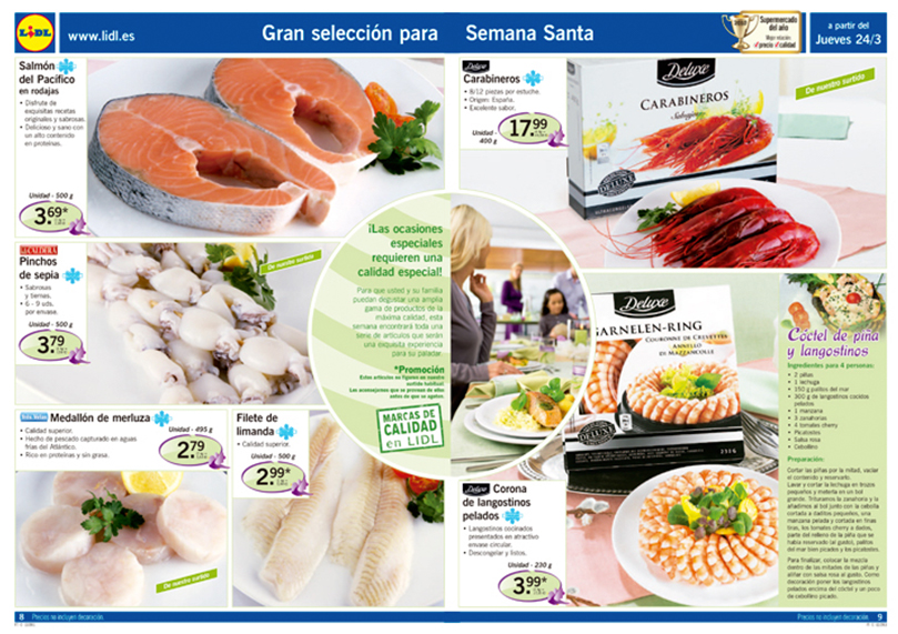 Imagen doble página especial recetas de la campaña de Semana Santa de Lidl Supermercados